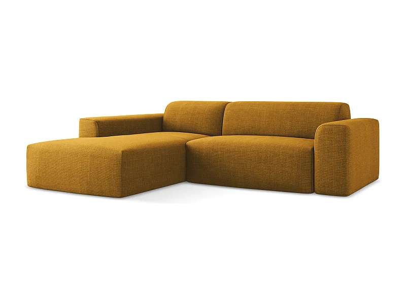 3-Sitzer Modulares Ecksofa - Ecke Links - Strukturstoff - Senf - KELI