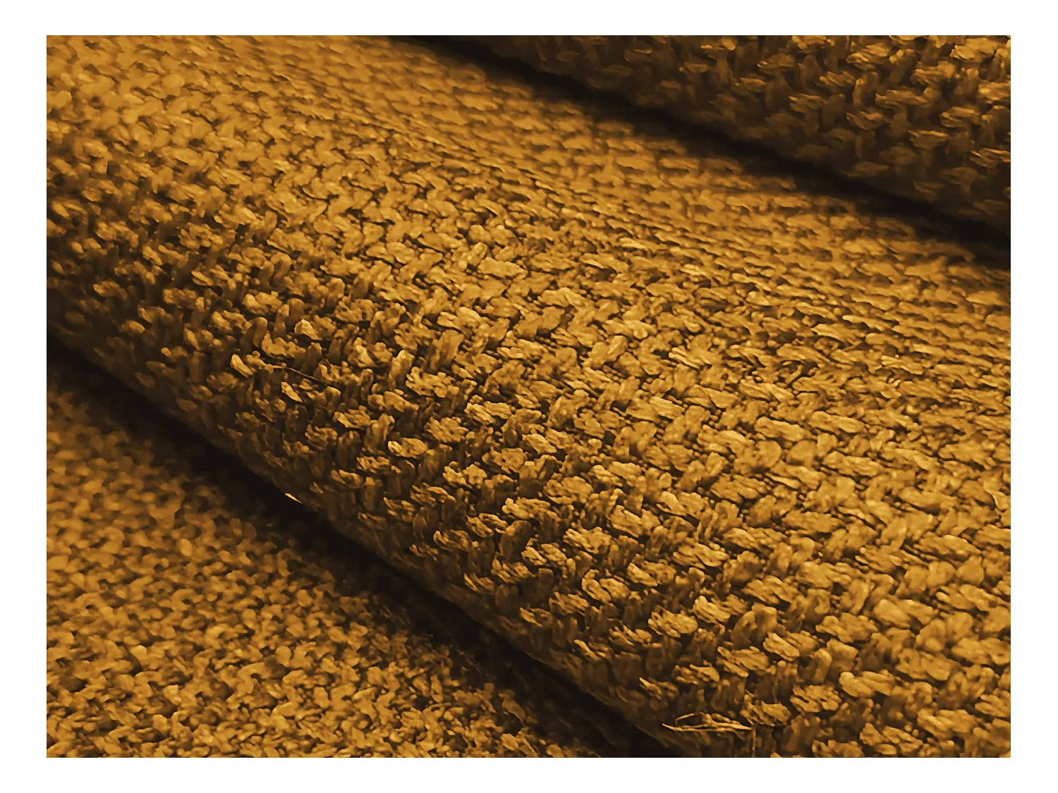 Modulaire hoekbank links van mosterdgeel textuurstof - KELI