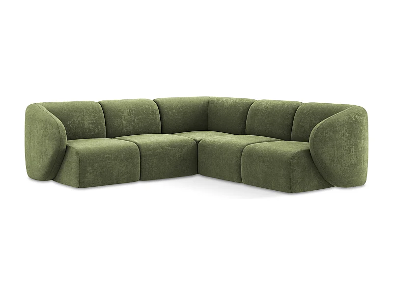 Modulaire hoekbank van groente chenille stof - LANI