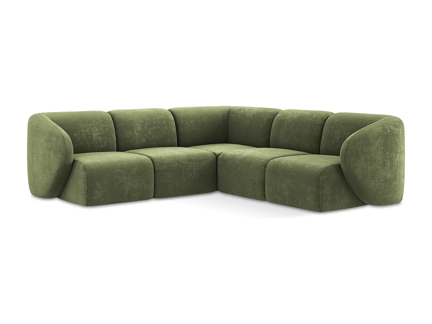 Modulares Ecksofa - - Chenille - Grün - LANI