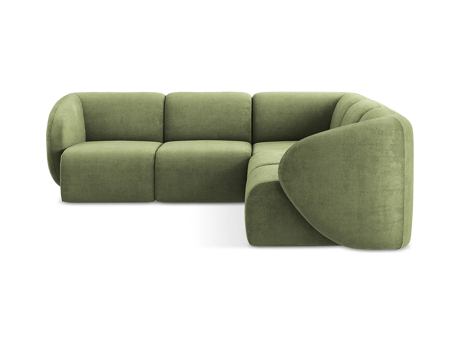 Modulares Ecksofa - - Chenille - Grün - LANI