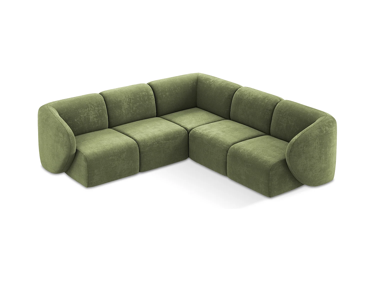Modulares Ecksofa - - Chenille - Grün - LANI