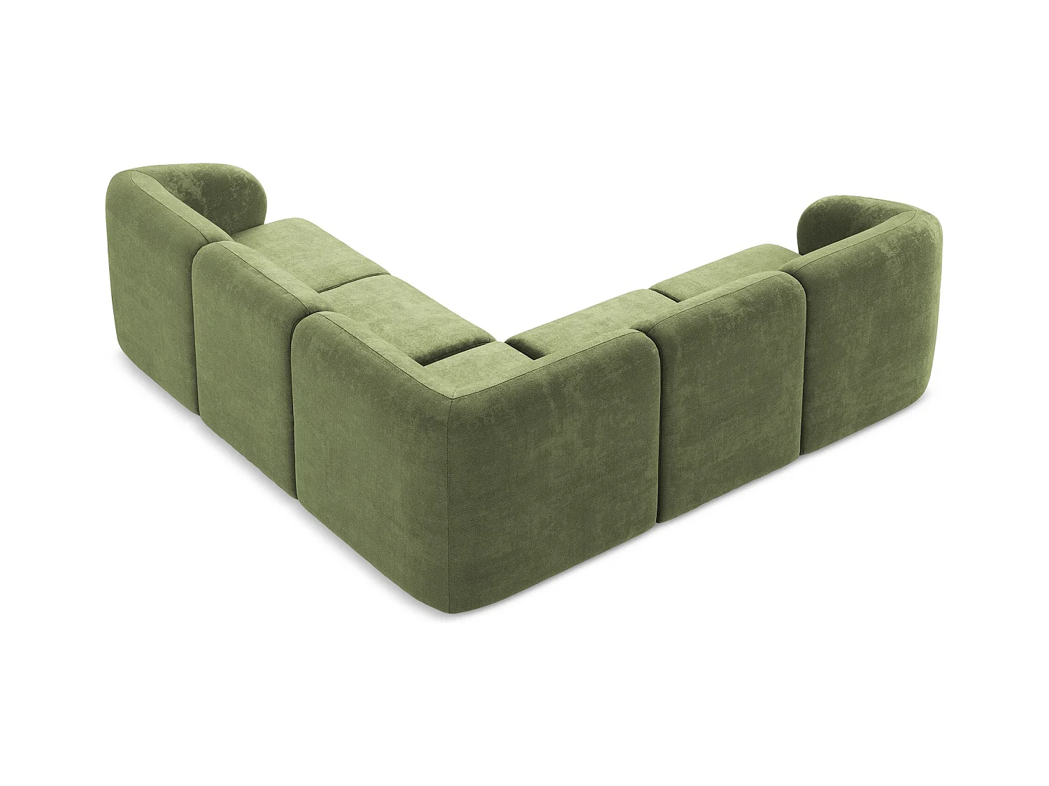 Modulares Ecksofa - - Chenille - Grün - LANI