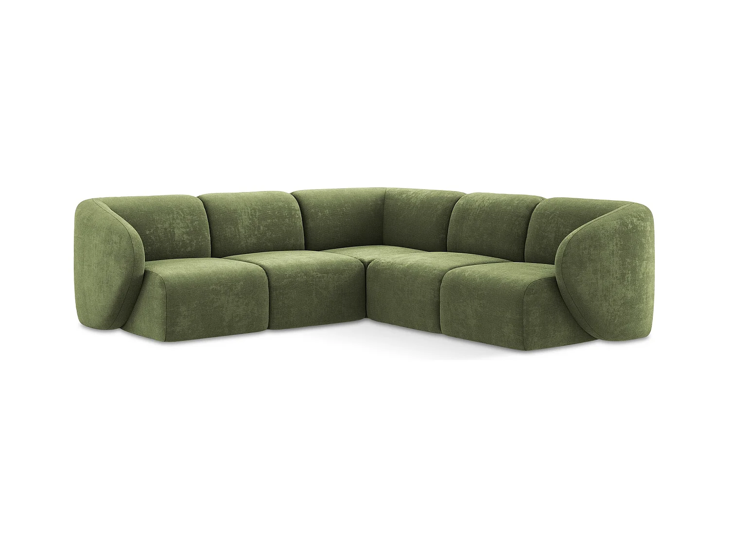 Modulares Ecksofa - - Chenille - Grün - LANI