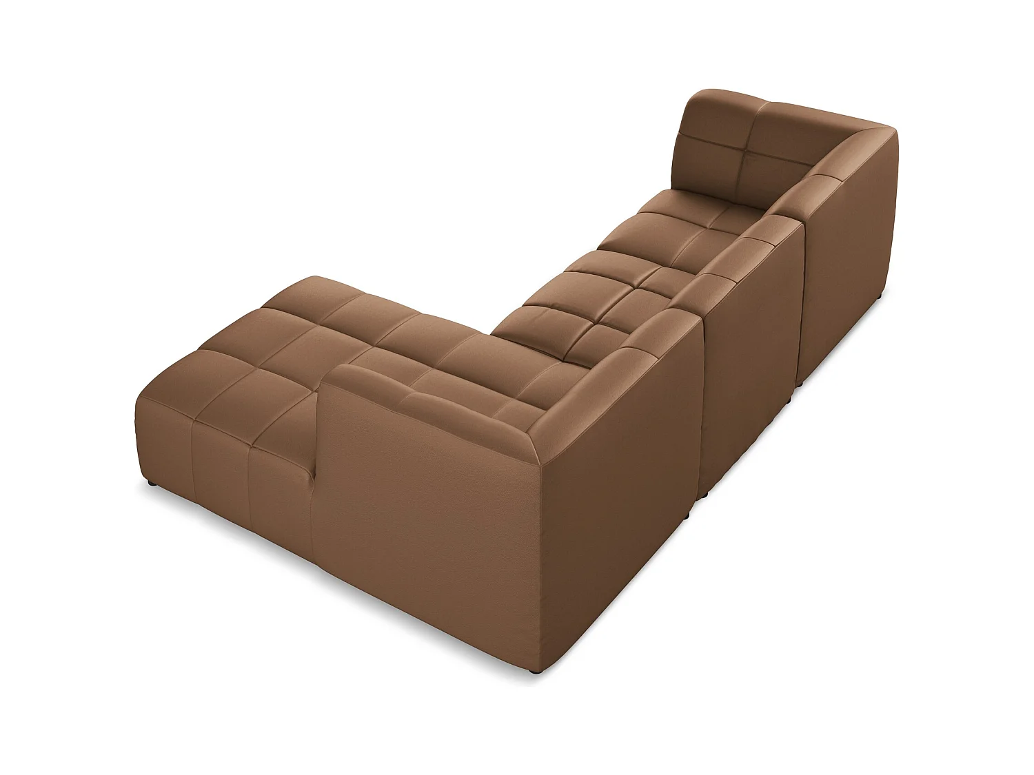 Narożnik prawostronny - ze skóry syntetycznej - czekoladowy - ALOHA