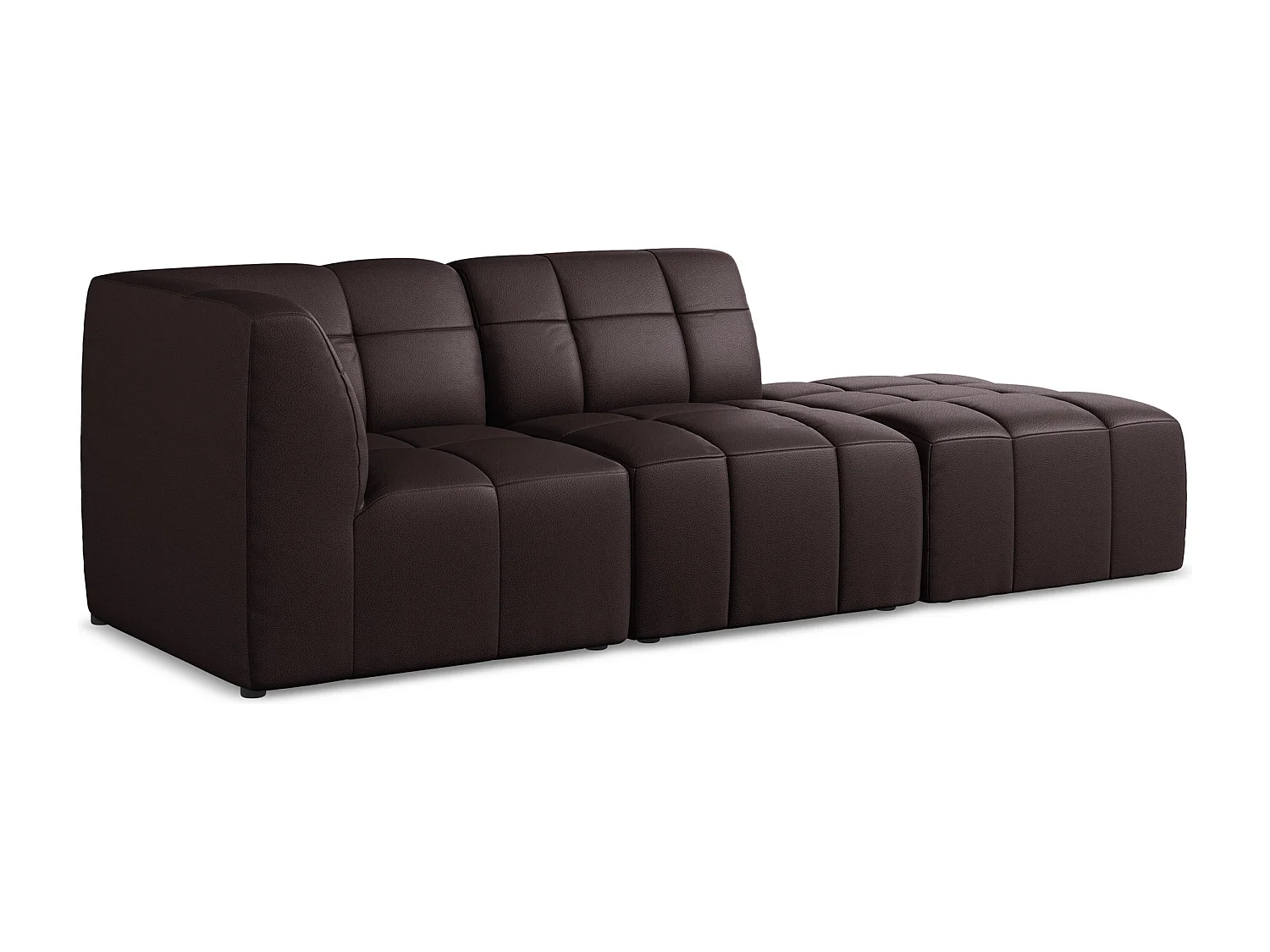 3-Sitzer Modulares Ecksofa - Ecke Rechts - Kunstleder - Pflaume - ALOHA