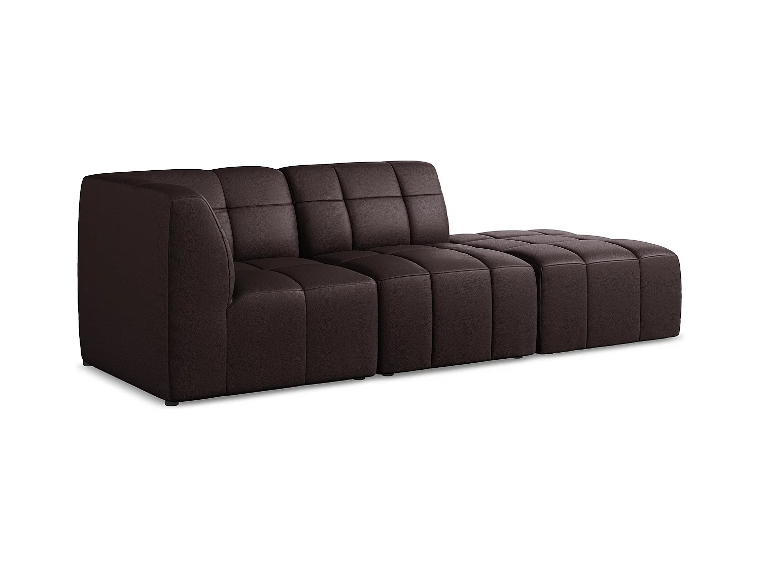 3-Sitzer Modulares Ecksofa - Ecke Rechts - Kunstleder - Pflaume - ALOHA