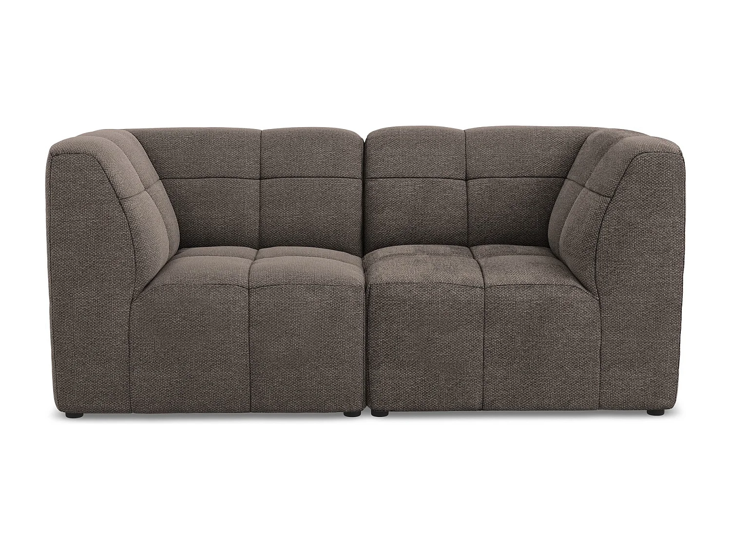 Canapé modulable 2 places en tissu bouclette - choolat - ALOHA