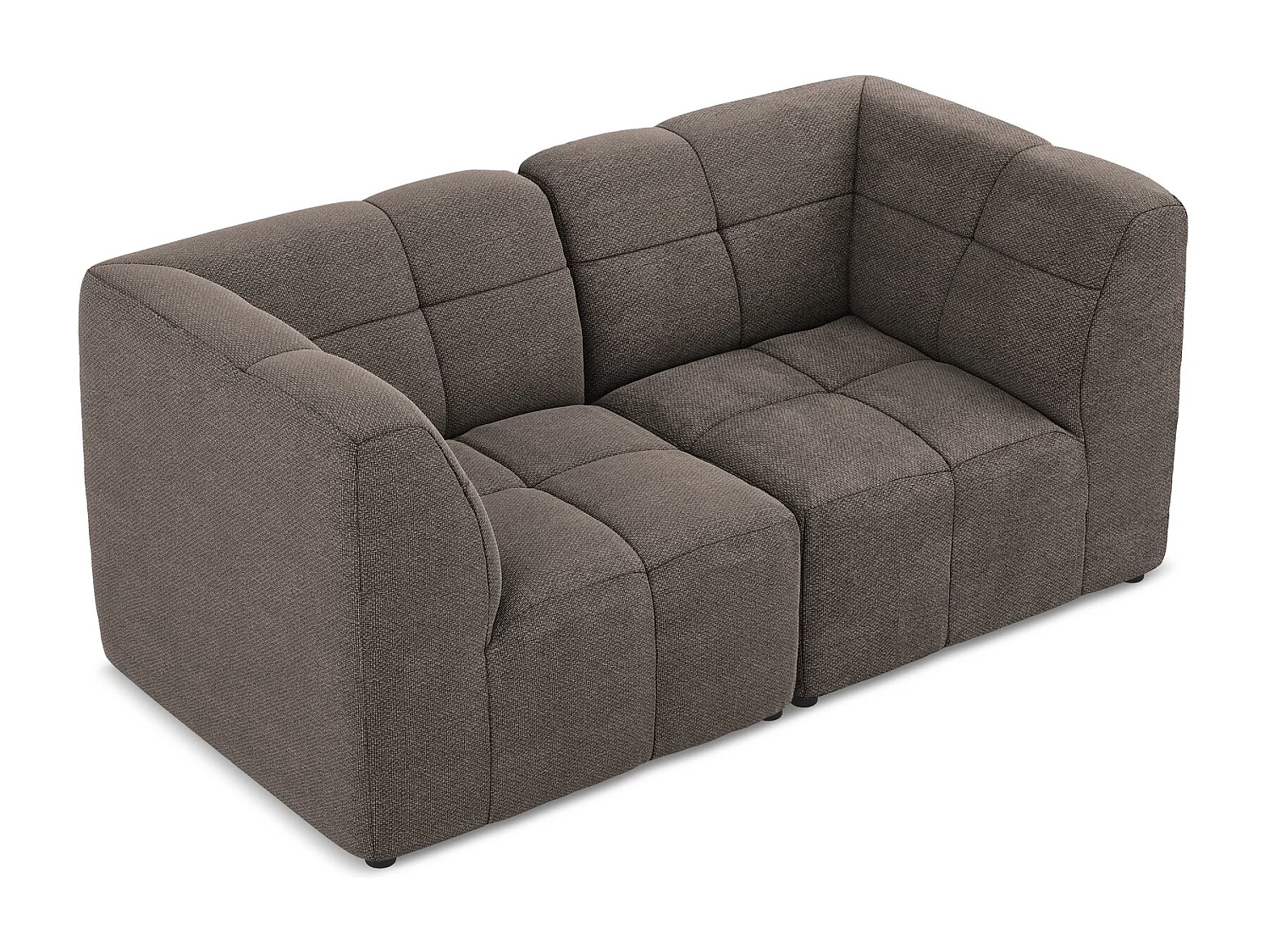 Canapé modulable 2 places en tissu bouclette - choolat - ALOHA