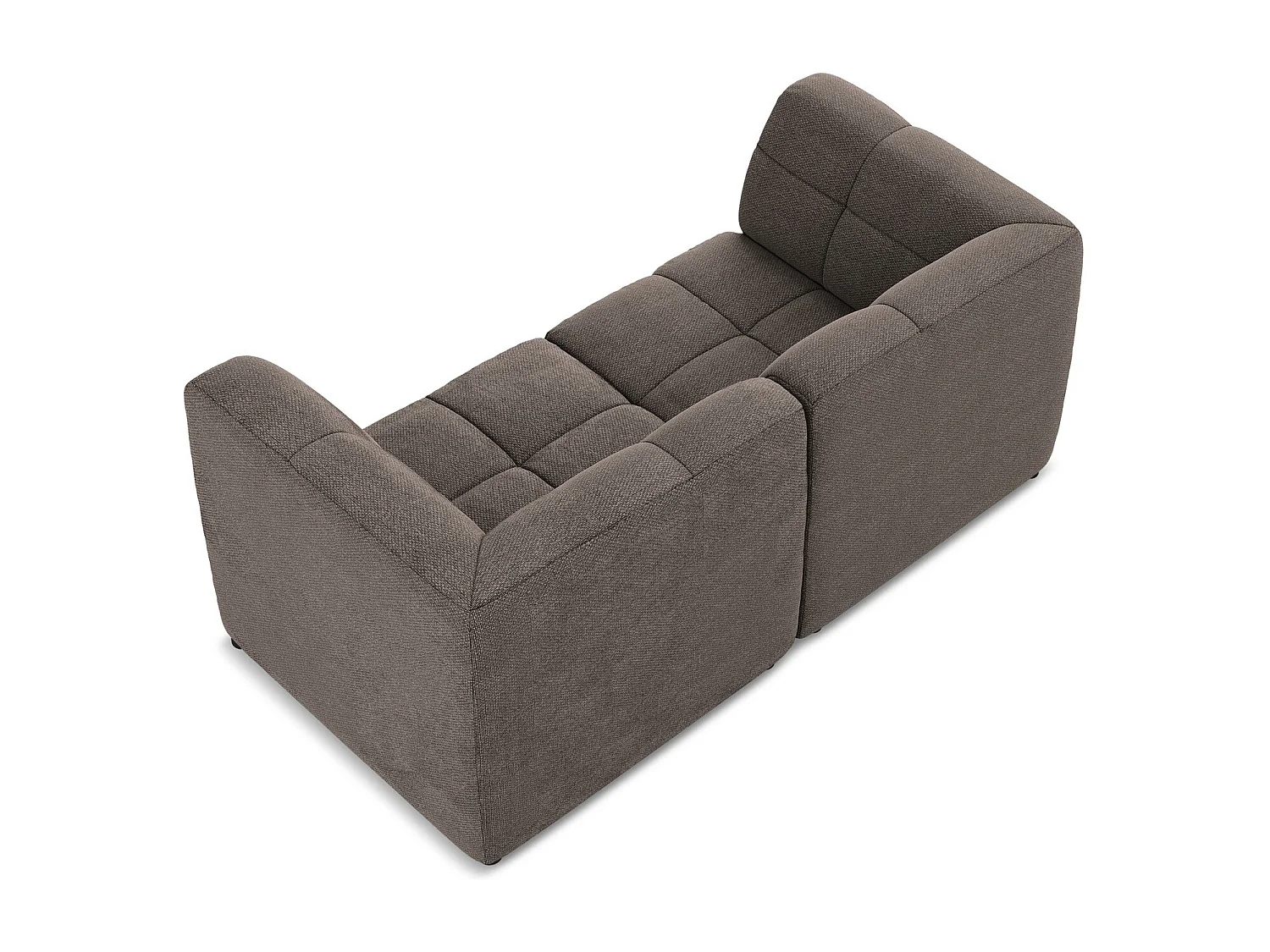 Canapé modulable 2 places en tissu bouclette - choolat - ALOHA