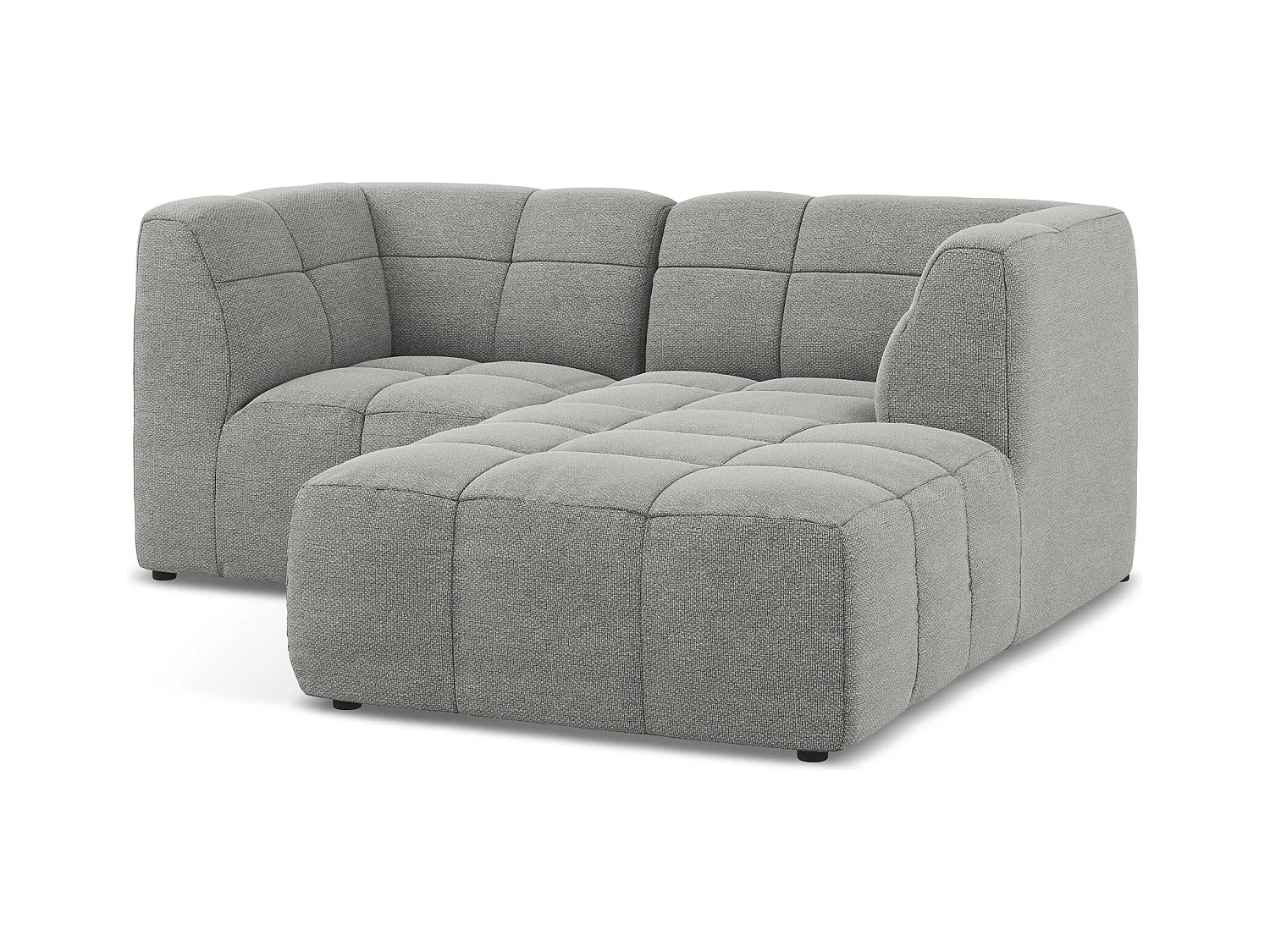 Narożnik prawostronny - z tkaniny bouclé - jasny szary - ALOHA