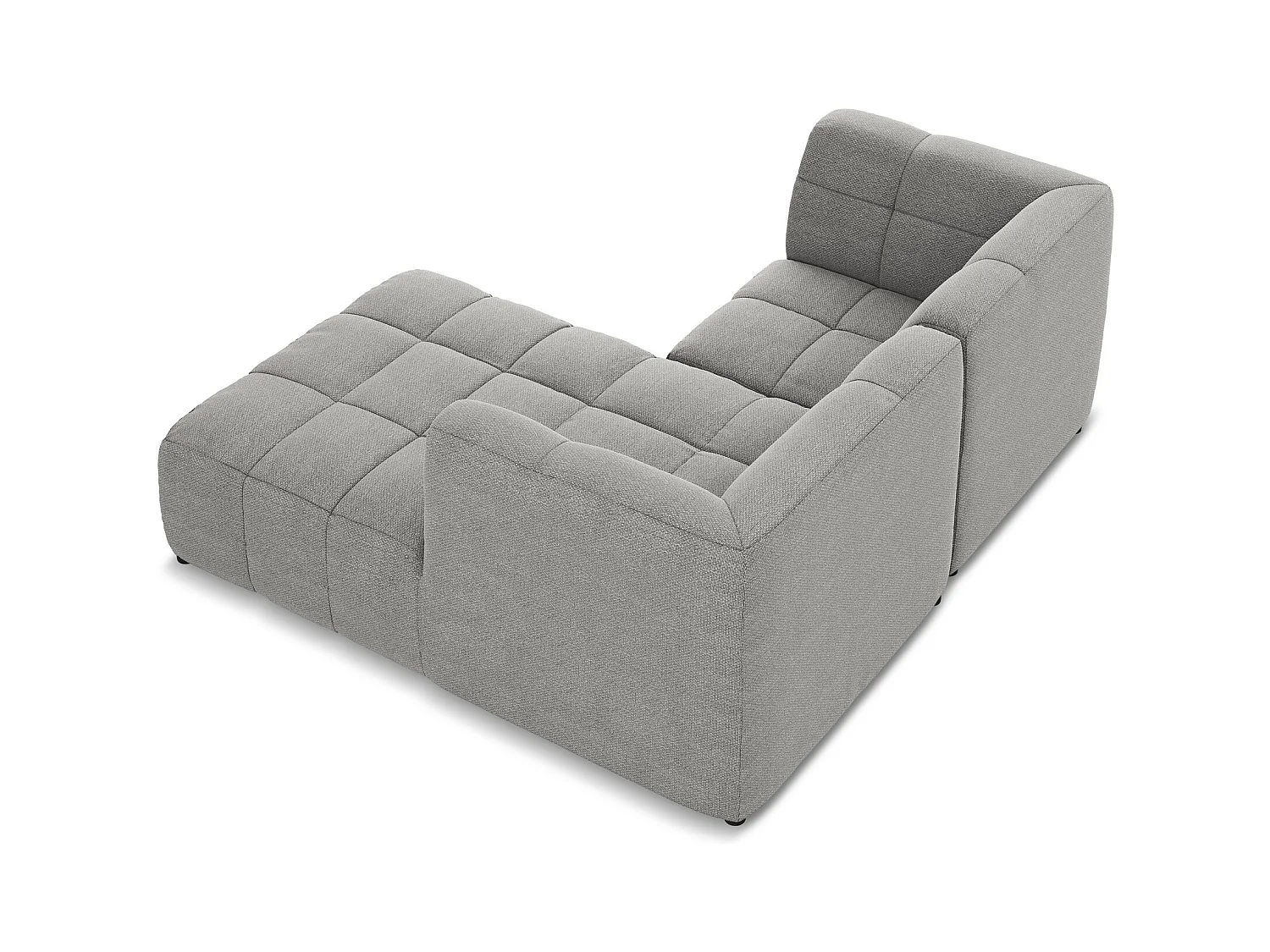 Narożnik prawostronny - z tkaniny bouclé - jasny szary - ALOHA