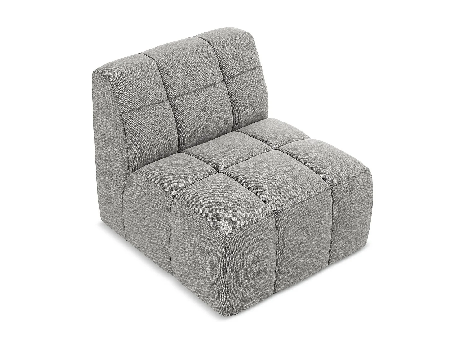 Fauteuil pour canapé modulable en tissu bouclette - gris clair - ALOHA