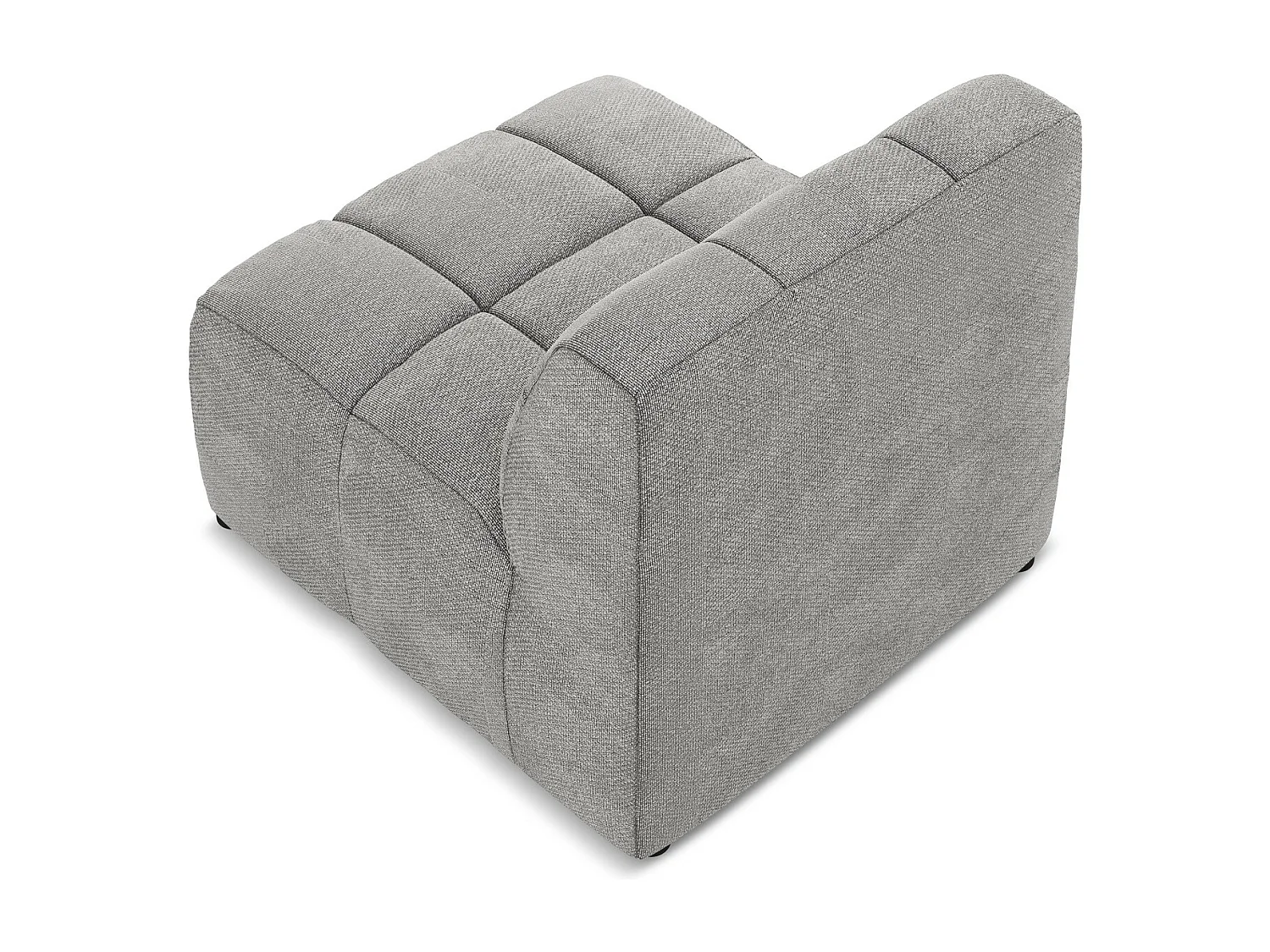 Fauteuil pour canapé modulable en tissu bouclette - gris clair - ALOHA