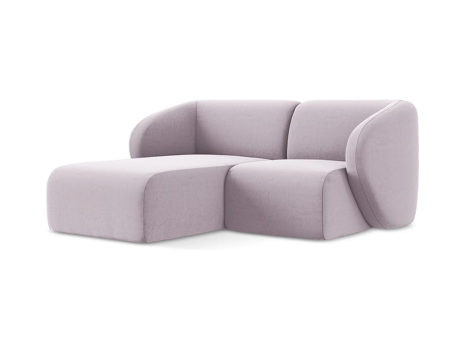 2,5-Sitzer Modulares Ecksofa - Ecke Links - Samt - Lavendel - LANI