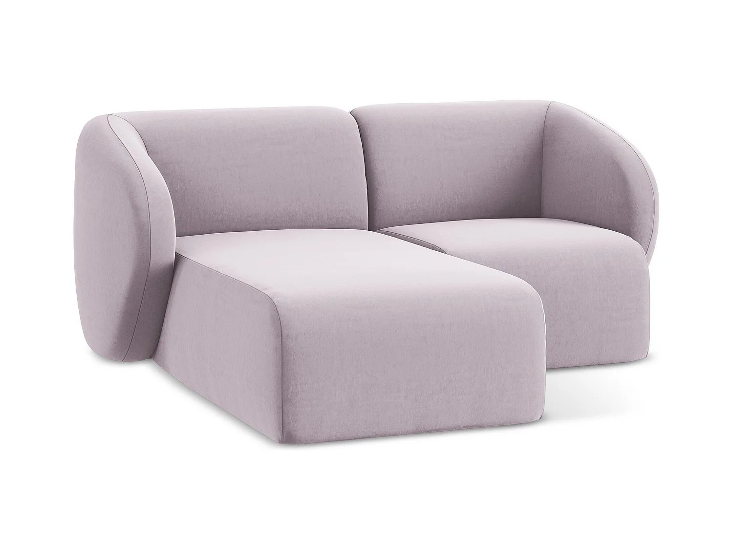 2,5-Sitzer Modulares Ecksofa - Ecke Links - Samt - Lavendel - LANI