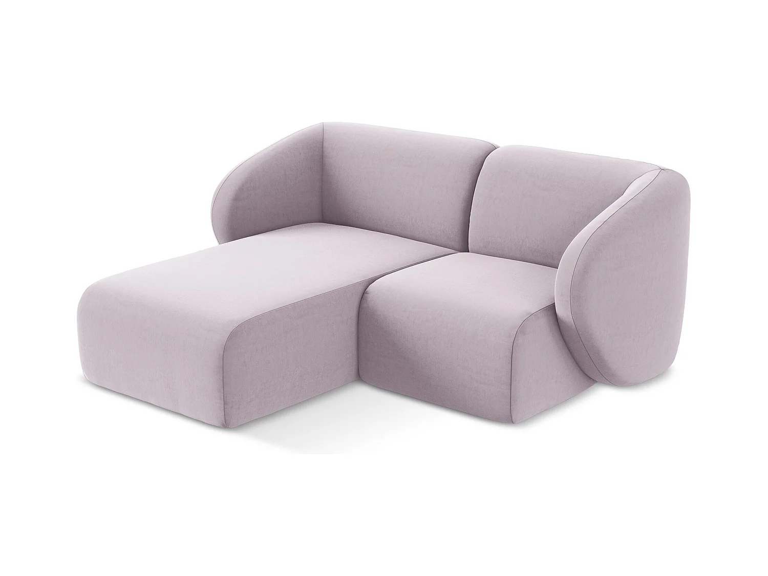 2,5-Sitzer Modulares Ecksofa - Ecke Links - Samt - Lavendel - LANI