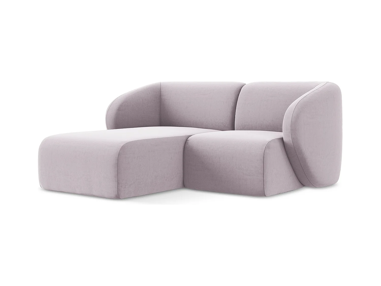 2,5-Sitzer Modulares Ecksofa - Ecke Links - Samt - Lavendel - LANI