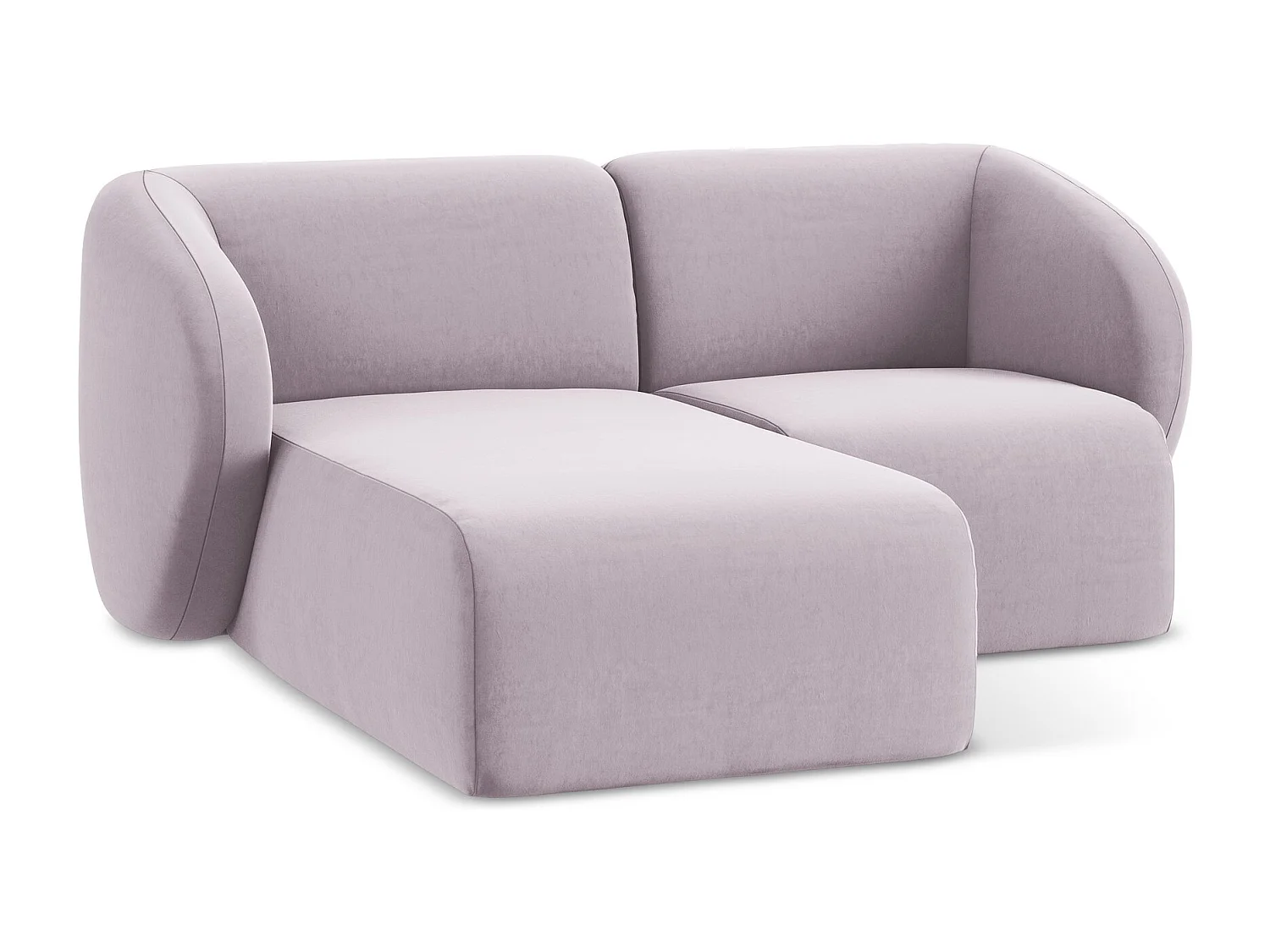 Modulaire hoekbank links van lavendel velours - LANI