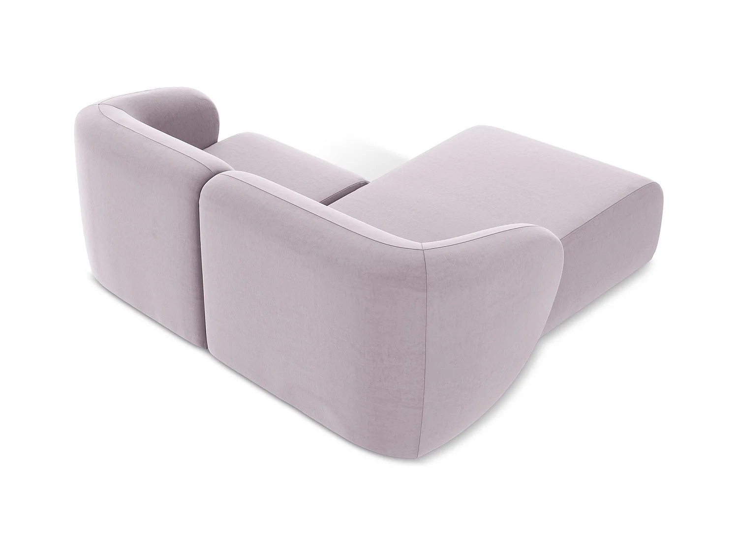 Modulaire hoekbank links van lavendel velours - LANI