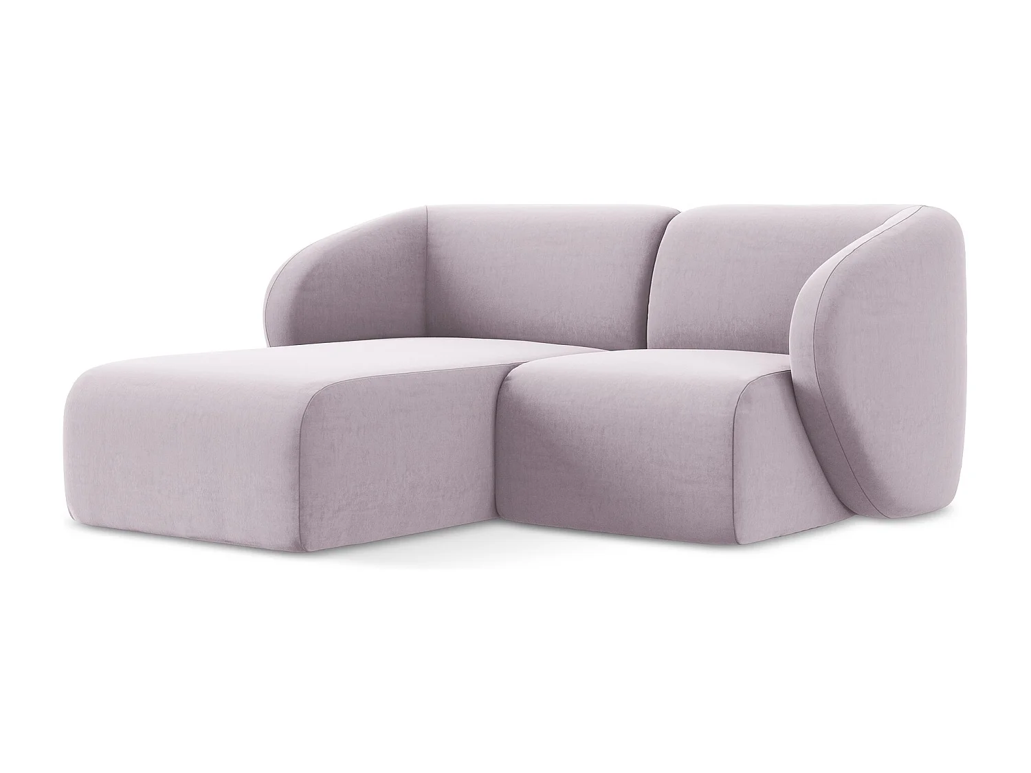 Modulaire hoekbank links van lavendel velours - LANI