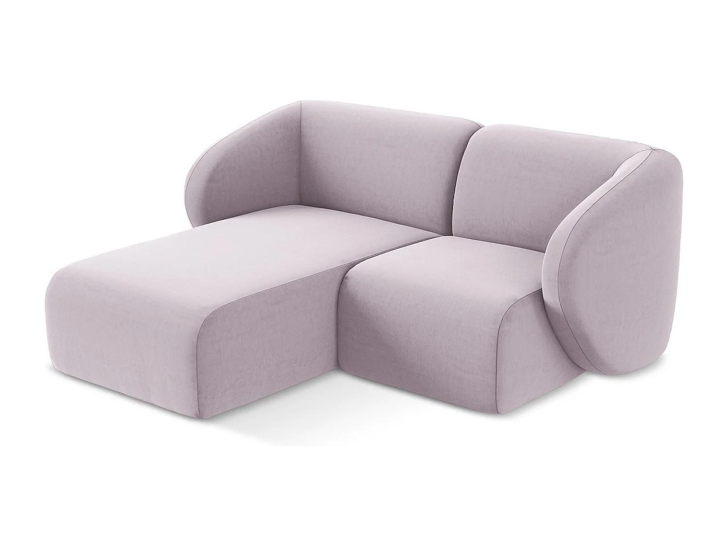 Modulaire hoekbank links van lavendel velours - LANI