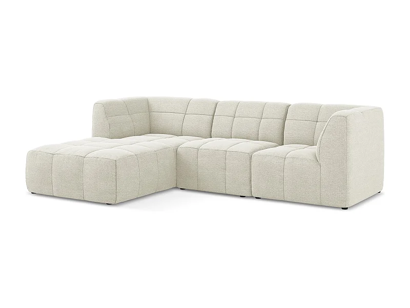 Modulaire hoekbank links van zand bouclé - ALOHA