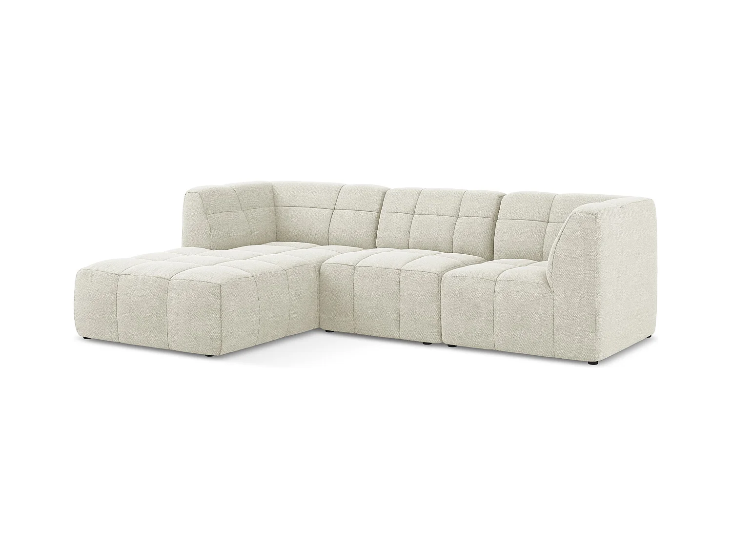 3-Sitzer Modulares Ecksofa - Ecke Links - Bouclé - Sand - ALOHA