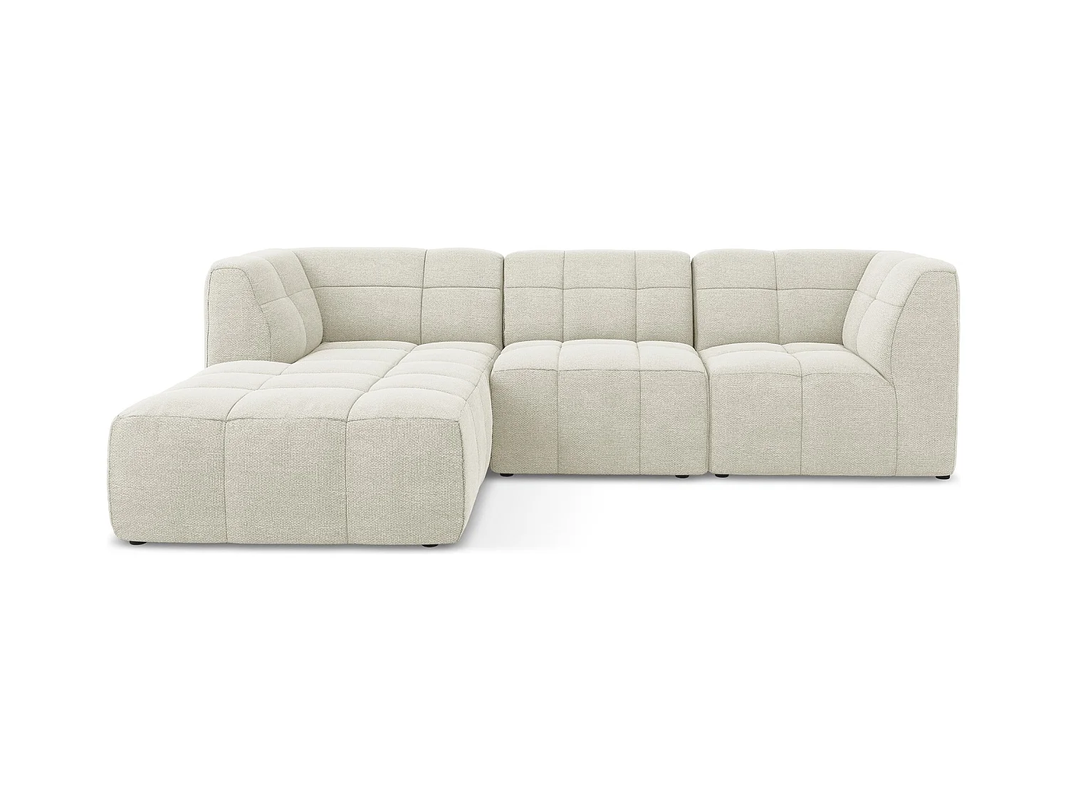 3-Sitzer Modulares Ecksofa - Ecke Links - Bouclé - Sand - ALOHA