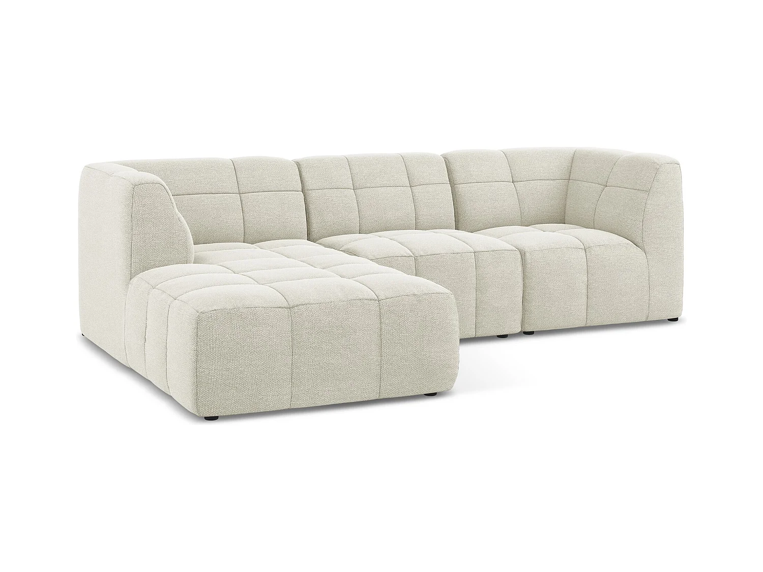 3-Sitzer Modulares Ecksofa - Ecke Links - Bouclé - Sand - ALOHA