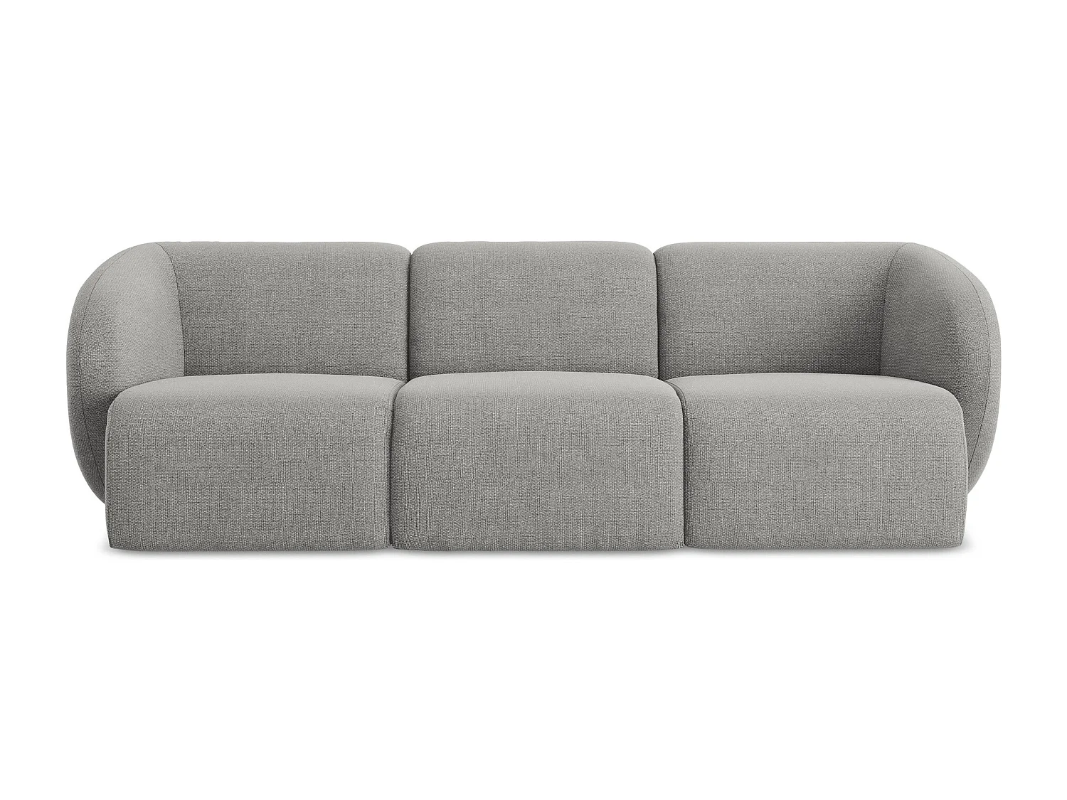 Canapé modulable 3 places en tissu bouclette - gris clair - LANI