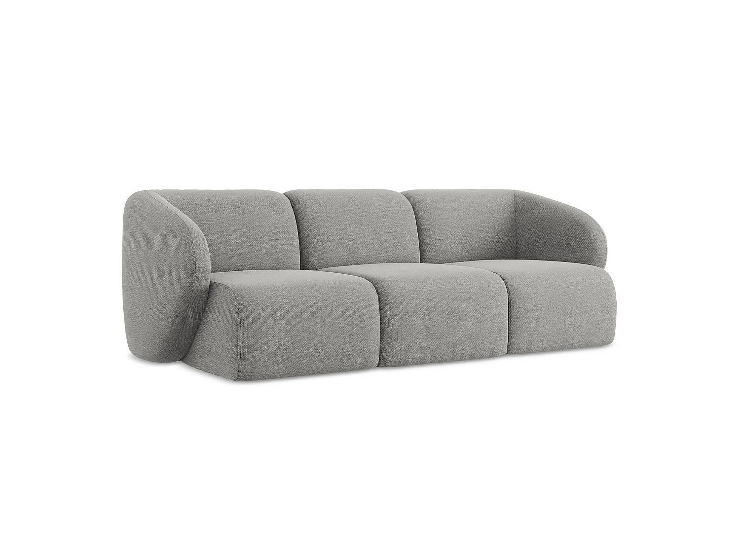 Modulares 3-Sitzer Sofa - - Bouclé - Hellgrau - CERVO