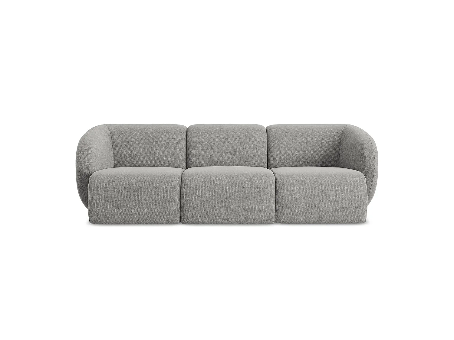 Modulares 3-Sitzer Sofa - - Bouclé - Hellgrau - CERVO