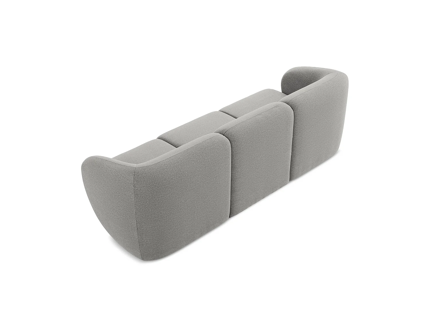 Modulares 3-Sitzer Sofa - - Bouclé - Hellgrau - CERVO