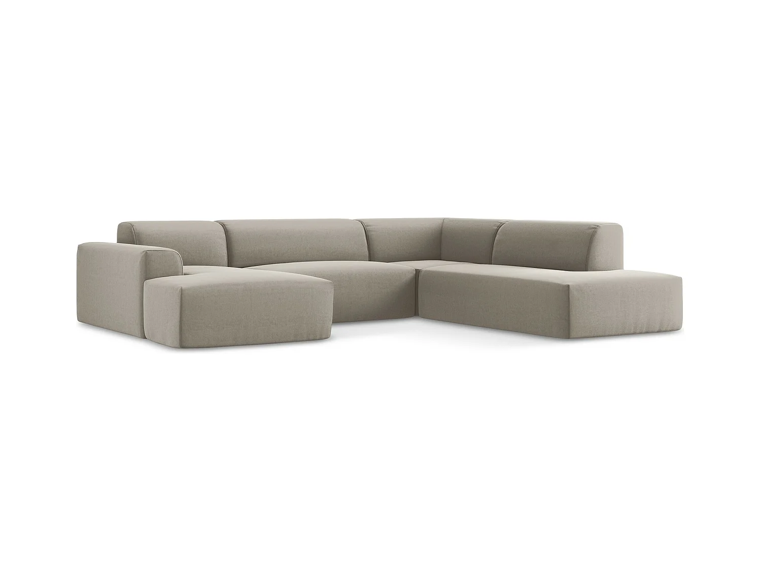 Große Wohnlandschaft Rechts - - Samt - Taupe - KELI