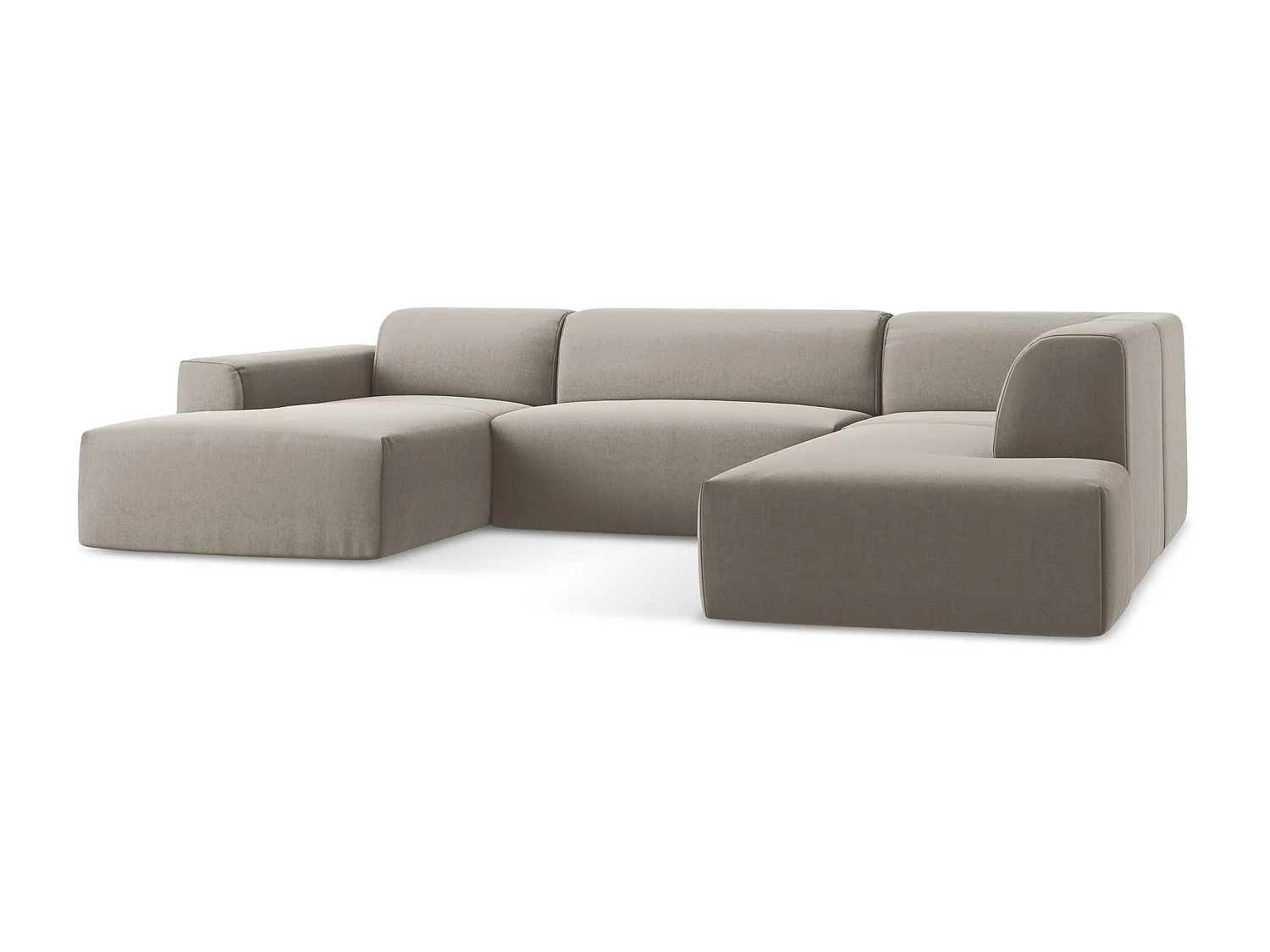 Sofa panoramiczna prawa - z tkaniny welwetowej - kreci - KELI