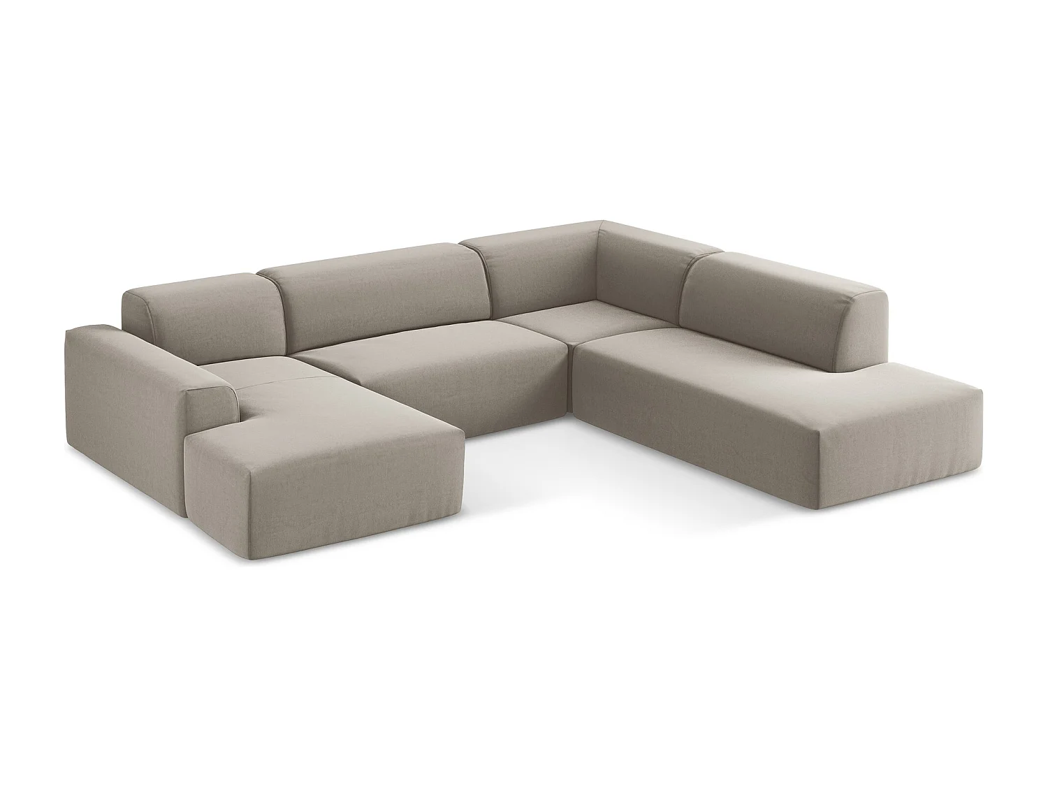 Sofa panoramiczna prawa - z tkaniny welwetowej - kreci - KELI