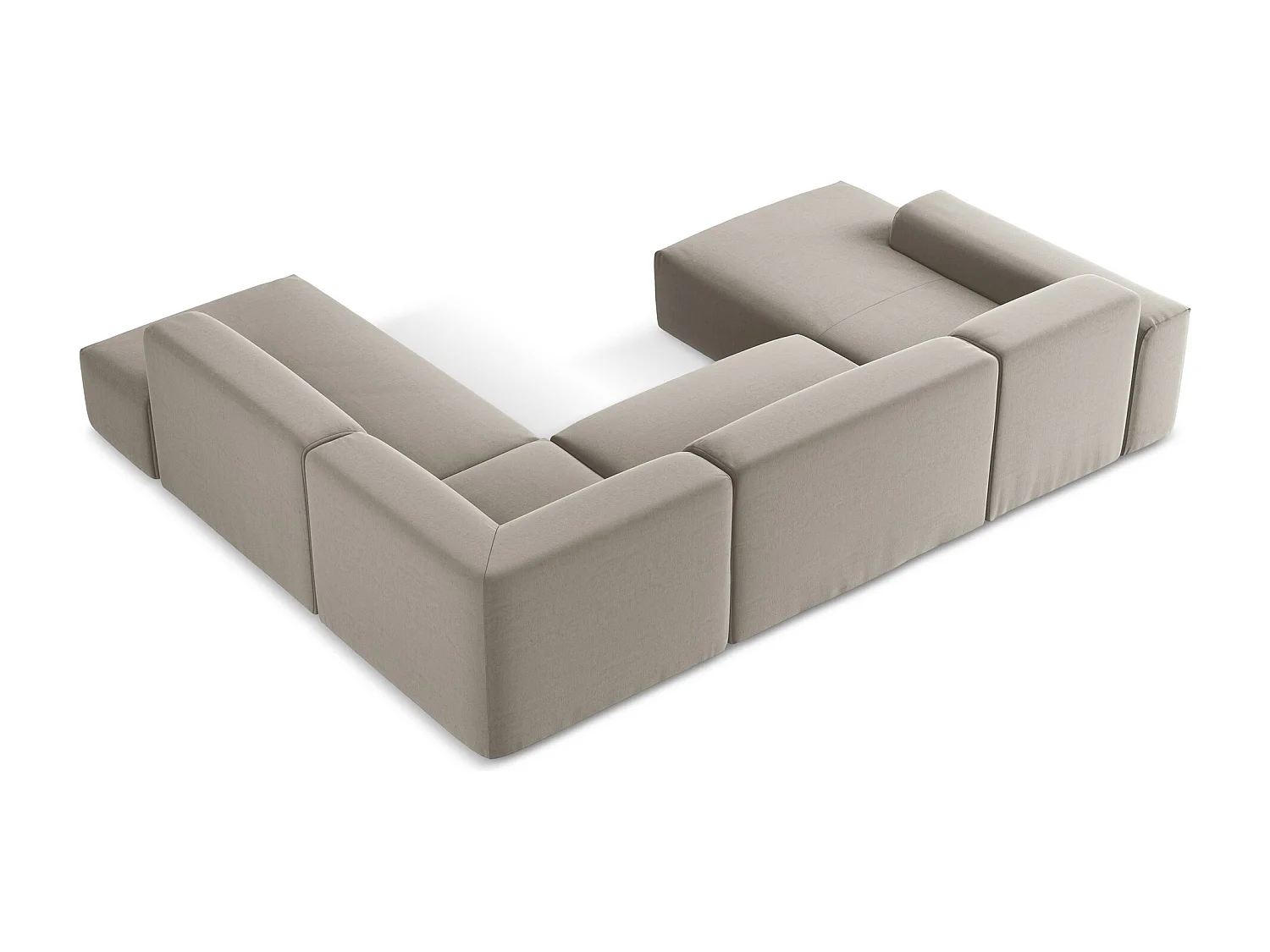 Sofa panoramiczna prawa - z tkaniny welwetowej - kreci - KELI