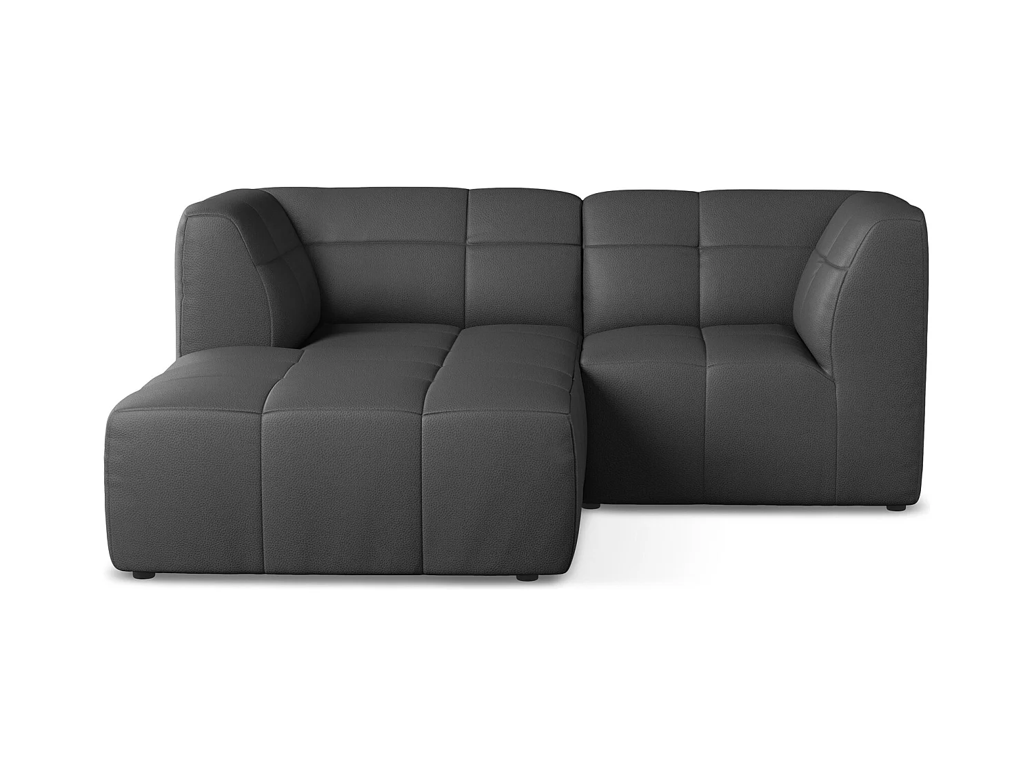2,5-Sitzer Modulares Ecksofa - Ecke Links - Kunstleder - Grau - ALOHA