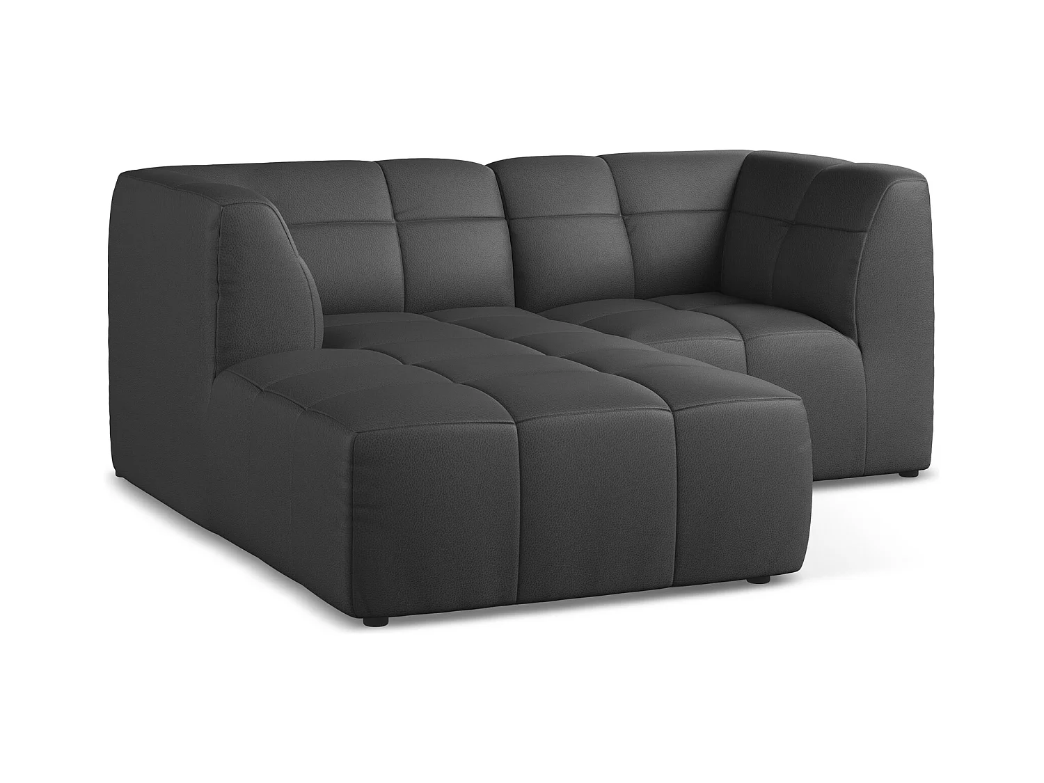 2,5-Sitzer Modulares Ecksofa - Ecke Links - Kunstleder - Grau - ALOHA