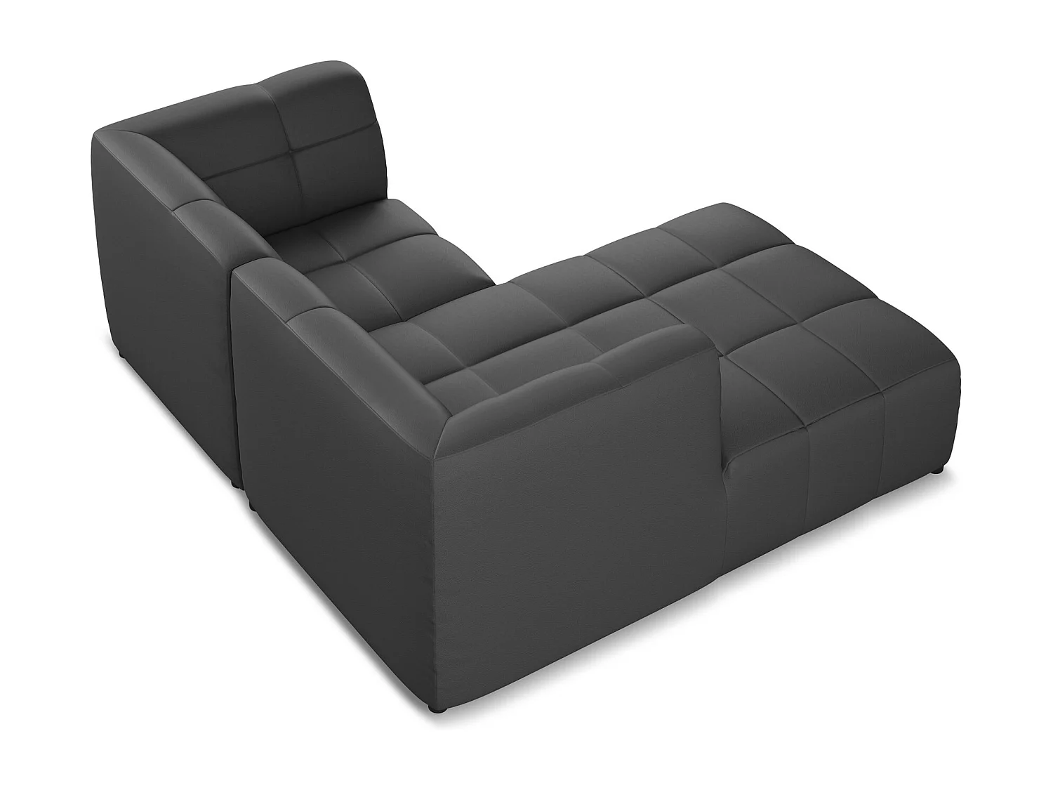 2,5-Sitzer Modulares Ecksofa - Ecke Links - Kunstleder - Grau - ALOHA