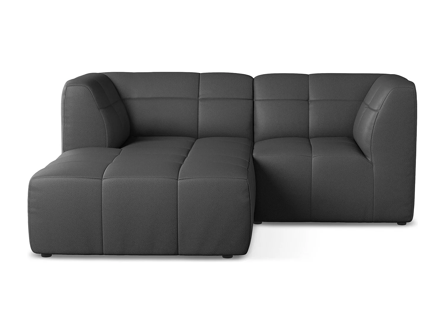 Narożnik lewostronny - ze skóry syntetycznej - szary - ALOHA