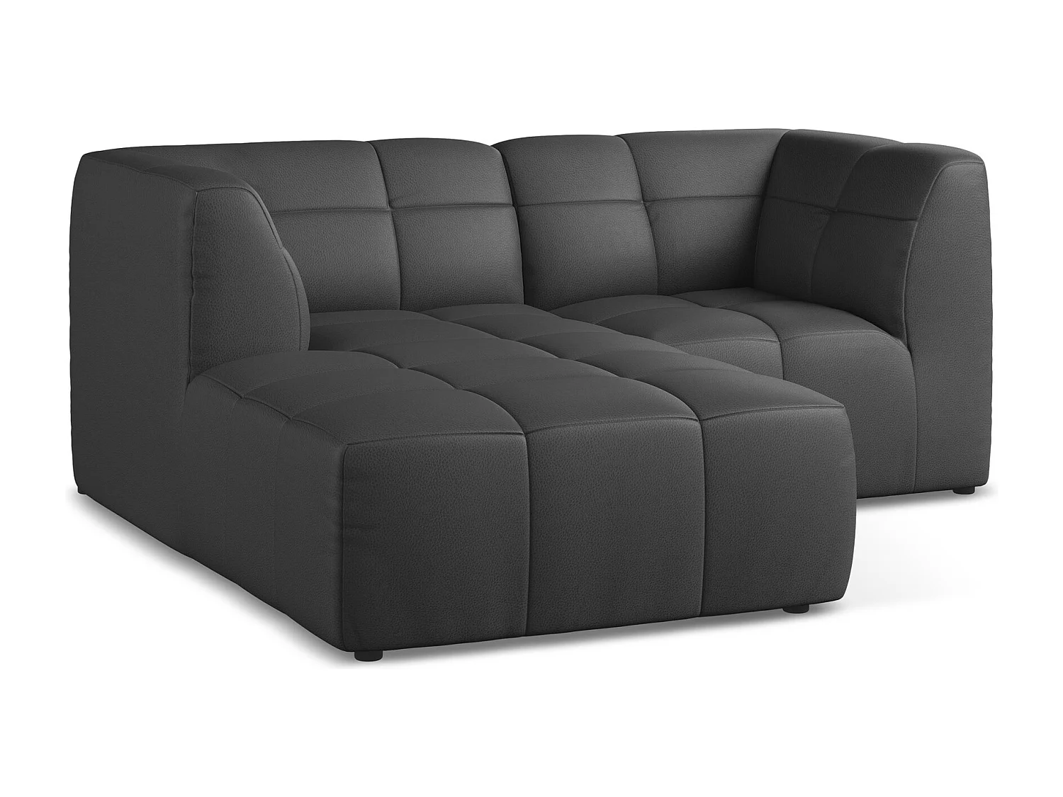 Narożnik lewostronny - ze skóry syntetycznej - szary - ALOHA