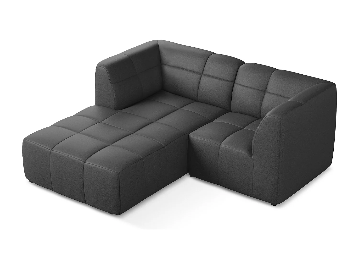 Narożnik lewostronny - ze skóry syntetycznej - szary - ALOHA