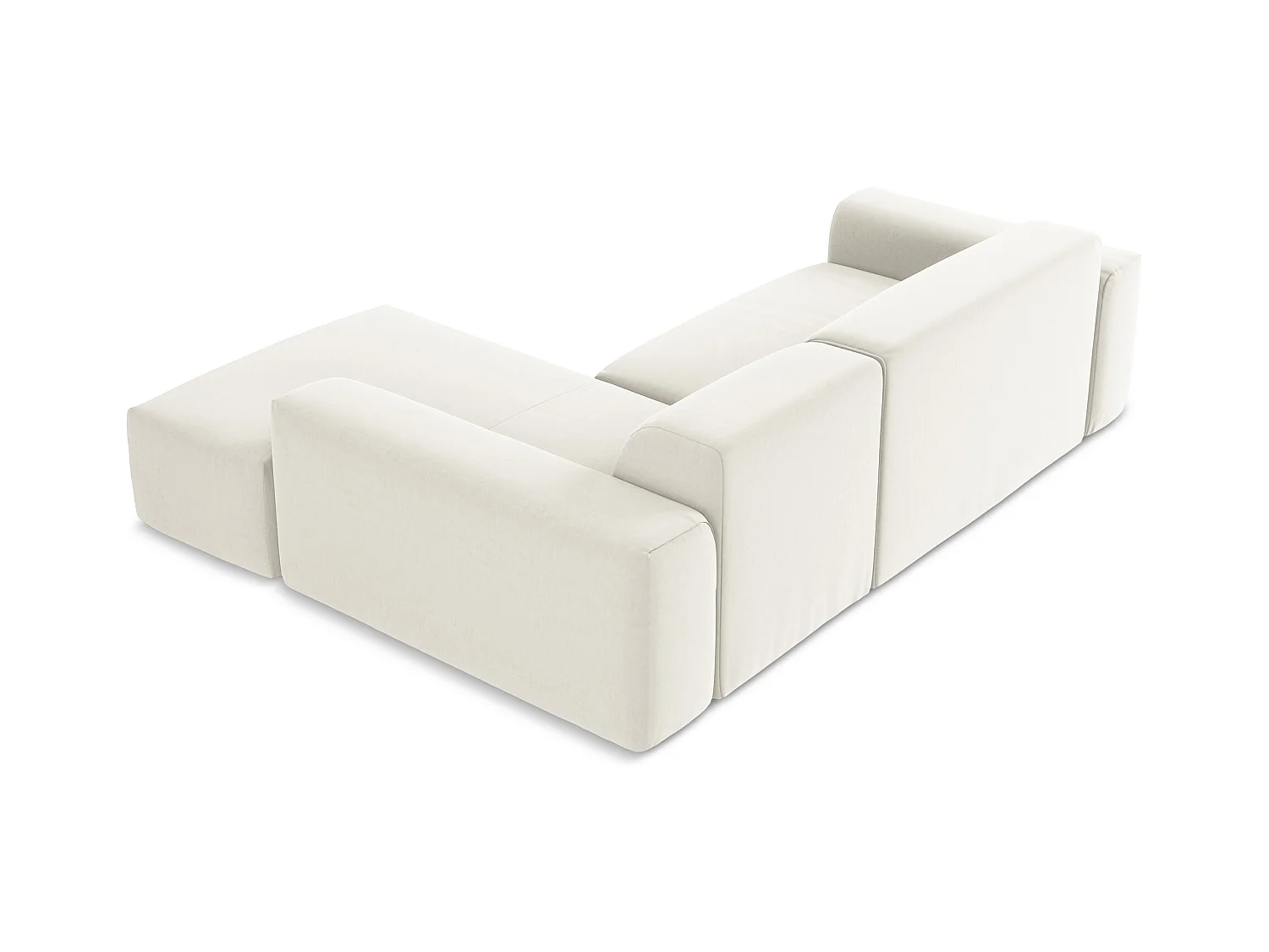 Narożnik prawostronny - z tkaniny welwetowej - jasny beż - KELI