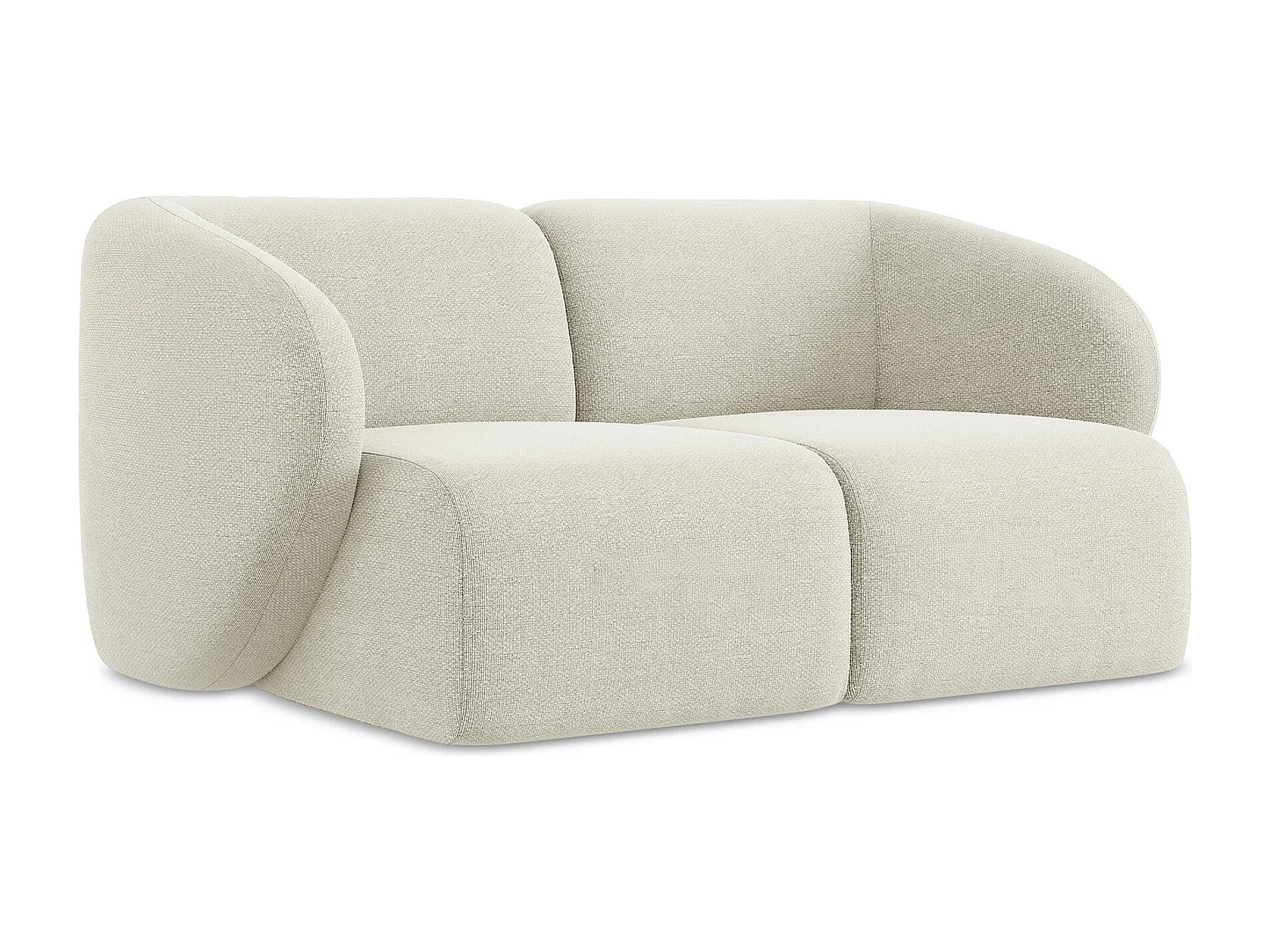 Modułowa sofa 2-osobowa - z tkaniny bouclé - piaskowy - LANI