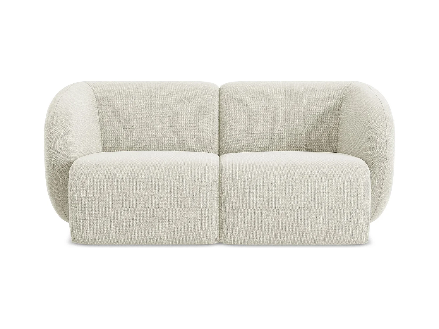 Modułowa sofa 2-osobowa - z tkaniny bouclé - piaskowy - LANI