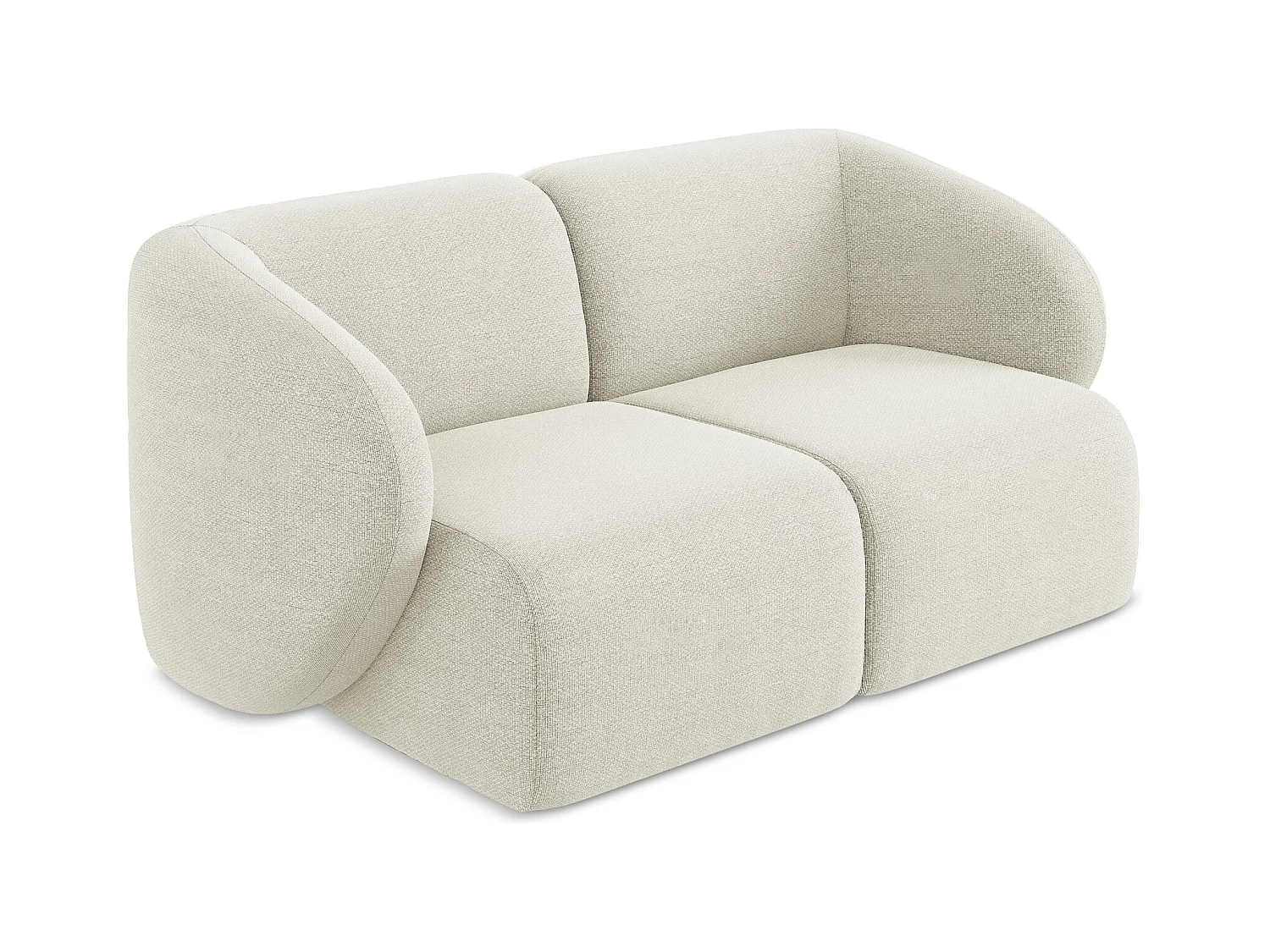 Modułowa sofa 2-osobowa - z tkaniny bouclé - piaskowy - LANI