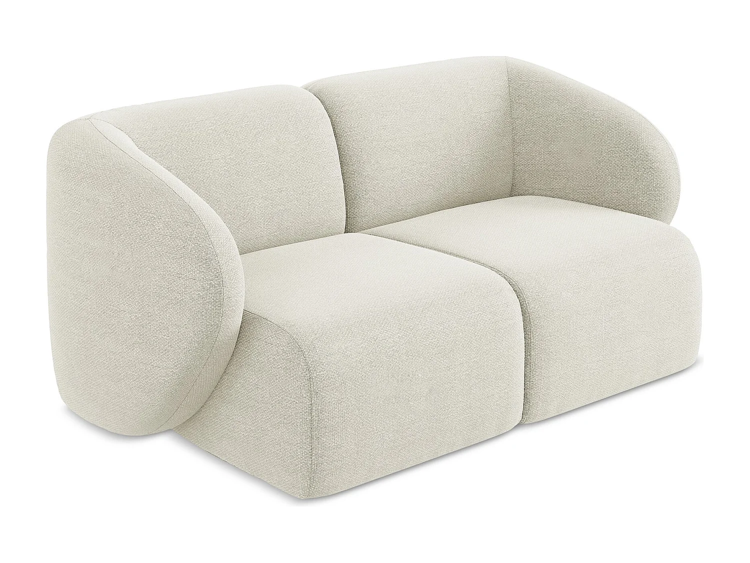 Modułowa sofa 2-osobowa - z tkaniny bouclé - piaskowy - LANI