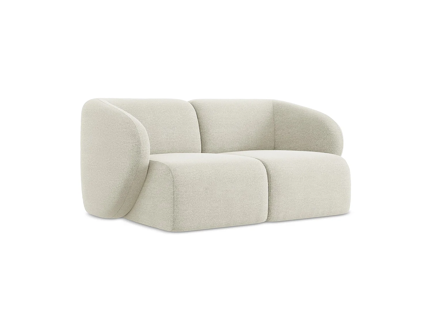 Modułowa sofa 2-osobowa - z tkaniny bouclé - piaskowy - CERVO